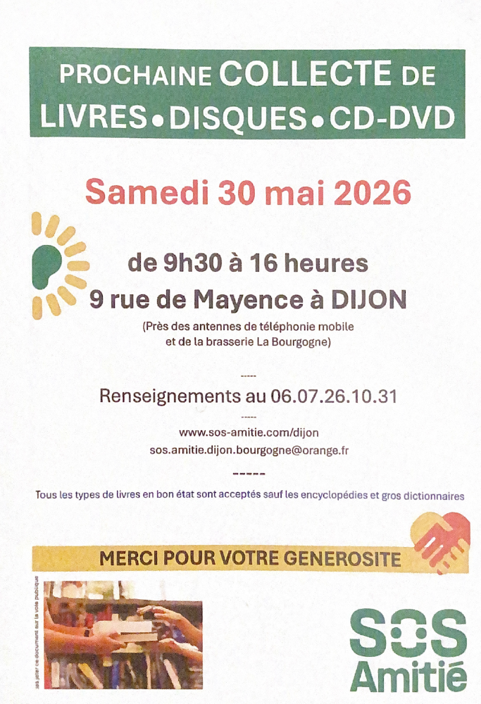 Prochaine collecte 30 mai 2026